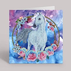 CraftBuddyUS CCK-A85:” Unicorn Garland” Crystal Art Card 18 x 18cm