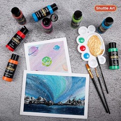 Metallic Acrylic Paint Set with Brushes,31-Piece Set, Art Craft Paints for All