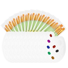 Painting Brush Palette Set with 120pcs Paint Brushes and 12pcs Palette, Green