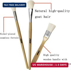 Sdanart Gilding Brush Set,7 PCS Professional Goat Hair Blend Mop Brush Set for A