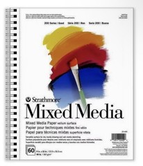 3x Strathmore Series 200 Mixed DRY & WET Media 9 x 12″ 60 Sheets Spiral Bound