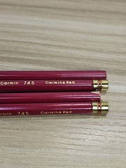 4 Berol Verithin Pencil Carmine Red #745 Unsharpened