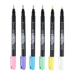 56448 Fudenosuke Brush Pens, Pastel, 6-Pack