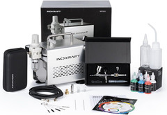 Airbrush Kit with Air Compressor- 1/6 HP Quiet Air Compressor, Gravity Airbrush