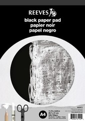 Reeves Artists Black Paper Pad – 120gsm – 20 Sheets – A4