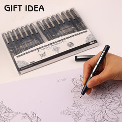 16 Pack Micro Fineliner Drawing Pens – Waterproof Black Ink, Assorted Tip Sizes