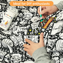 DIY Coloring Blanket 24 Markers Creative Personalized Art Stress Gift