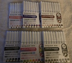 Languo 9Pcs/Box Soft Brush Acrylic Marker Pens **LOT of 6 BOXES** NEW
