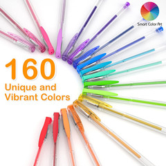 320 Pack Gel Pens Set, 160 Colors Gel Pen with 160 Refills for Adult Coloring B