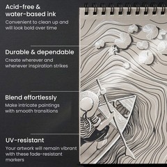 Acrylic Paint Markers, Set of 20 Black & White Acrylic Paint Pens, Art Markers f