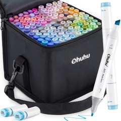 Marker pens 120 colors 121 pens Pastel Thick and thin both ends Illustration mar