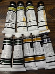Vintage Shiva Signature Oil Paint Lot 28 Tubes Green Gold Phthalo Leaf Green
