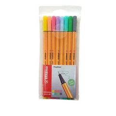 Stabilo Point 88 Fineliner 0.4mm 8 Pastel Color Pen Set Wallet Fine Writing Draw