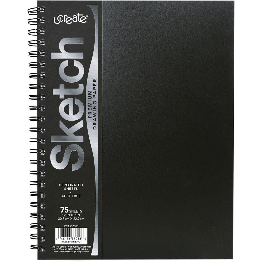 UCreate Poly Cover Sketch Book, Heavyweight, 9″ x 12″, 12″ x 9″, Heavyweight