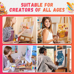4 Pack Stretched Canvas Set 3″x3″ 4″x4″ 5″x7″ 9″x12″ Primed Painting Canvas