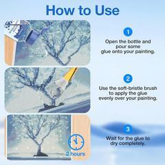 Diamond Painting Sealer, Diamond Painting Glue with Soft Bristle Brush, Keep Fi