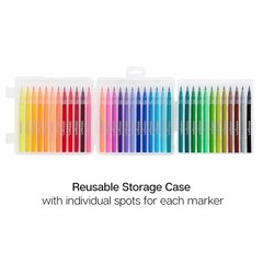 Watercolor Brush Marker Set – 36 Vivid Colors – Flexible Nylon Tips for Sketc…