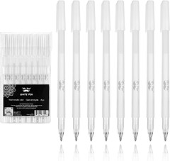 Mr. Pen- White Gel Pens for Artists, 8 Pack, 0.8 Mm Fine Point, White Ink Pens f
