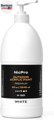 White Large Outdoor Acrylic Paint Set (69 Oz, 2040 Ml) Rich Art Painting Supplie