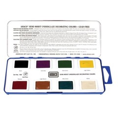 Semi-Moist Underglazes 8-Count Set No. 1 (#108), 8 Assorted Decorating Colors…