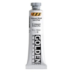 Heavy Body Acrylics by GOLDEN Iridescent Bright Gold Fine 2 fl. oz. Tube Prof…