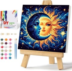 Framed Paint by Numbers Kit for Adults Beginners & Kids Ages 8-12, Sun and Mo…