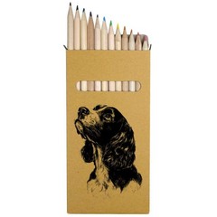 12 x ‘Cocker Spaniel Dog Portrait’ Long Colour Pencils (PE00084289)