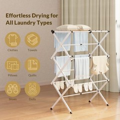 Clothes Drying Rack,Expandable Collapsible Heavy Duty Metal Laundry Standing …