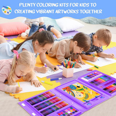 Art Supplies for Kids Ages 4-12,Mermaid Drawing Sets Art Case,Coloring Kits with
