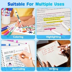 Officygnet 240 Count Washable Markers Bulk 12 Assorted Colors Conical Tip Line