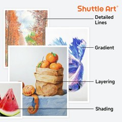 Shuttle Art 136 Coloured Pencils Soft Core Colouring Pencils Set for Adult