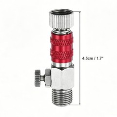 2Pcs 1/8″ Airbrush Adapter Quick Connect w/ Airflow Control Valve Red