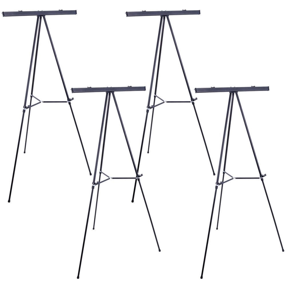 4 pk 66″ Black Aluminum Flipchart Display Easel Floor Presentation Stand, Holder