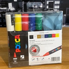 Uni Posca Paint Marker Pens Standard Colours with Gold & Silver PC-5M (Set of 8)