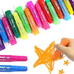 Paint Sticks,24 Classic Colors, Washable, Non-toxic, Tempera Paint Sticks for…