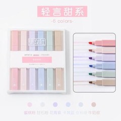 6pcs Light Pastel Color Highlighter