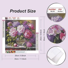 Flower Diamond Painting Kits for Adults, 5D Full Drill Diamond Art Kits for v