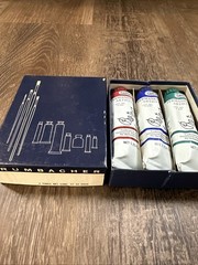 Grumbacher Pre-Tested Permanent Oil Paint Set of 3 Crimson Blue Viridian Green