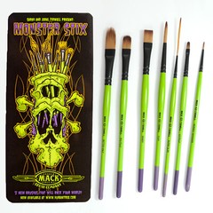 Andrew Mack Tidwell Monster Stix Signature Series Pinstriping Brushes Set of 7