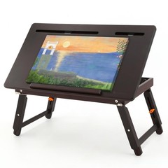 Foldable Drawing Table Drafting Desk – Adjustable Height & Angle Bamboo Easel wi