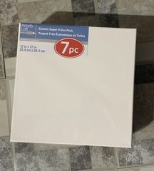 Art Supplies! Canvas Value Pack Arts Loft 12” X 12” , New Still In Plastic Wrap.