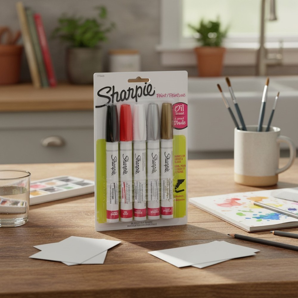 Versatile Oil-Based Paint Markers, Quick-Drying & Water-Resistant Ink – 5 Pack