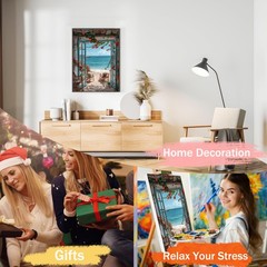 Paint by Numbers Kits for Adults – Paint by Numbers for Adults Canvas,Beach Land