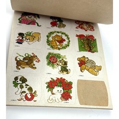 80s Vintage Christmas Drawing Board Greeting Cards Holiday Perk Ups Stickers 27
