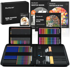 103 PCS Drawing Kit, Professional Drawing Supplies with Sketch, Charcoal, Colore