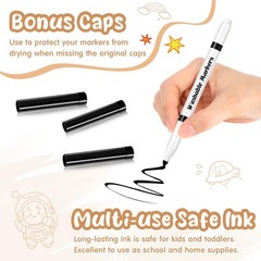 18 Pcs Line Washable Markers Bulk Black Fine Tip Markers Set Coloring Thin Ti…