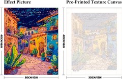 Paint by Numbers Kit for Adults Beginner,Street Oil Painting Kit Adult Paint