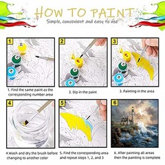 Large Paint by Number for Adults(24X16 Inch),Lighthouse Paint by Numbers Kits fo