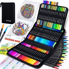 72 Colors Dual Tip Art Markers Brush Fine Tip Pens for Adult Coloring Books