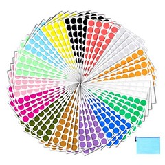 Pack of 2400 3/4″ Round Color Coding Circle Dot Sticker Labels – 15 Assorted